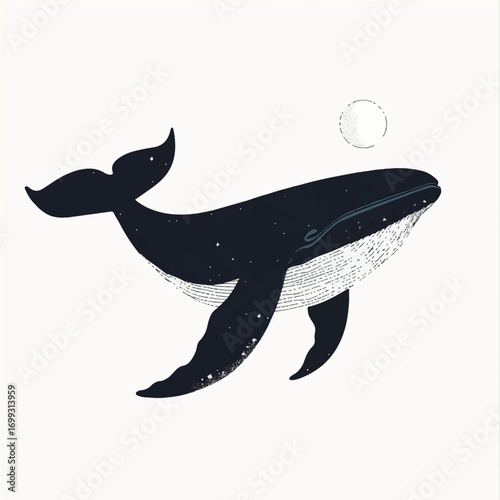 Elegant Whale Illustration A Majestic Marine Creatu