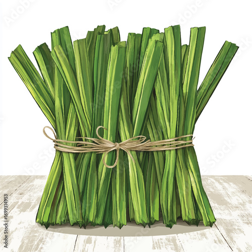 Fresh Pandan Leaves Bundles Ready for Cooking