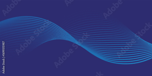 Abstract background with waves for banner. Medium banner size modern
