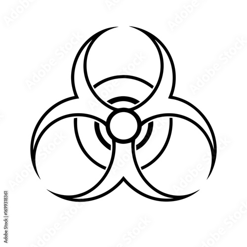 Biohazard line art for web and graphic design on white background