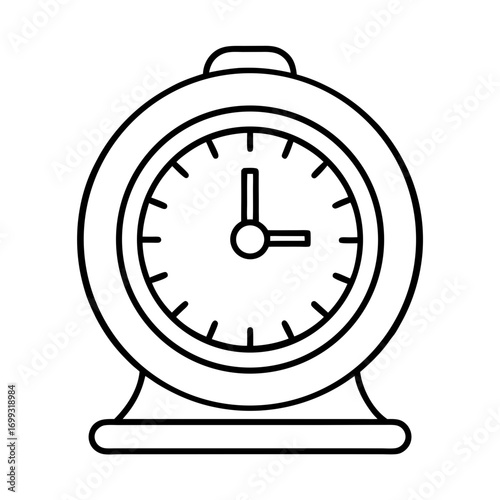 Digital Clock line art for web and graphic design on white background