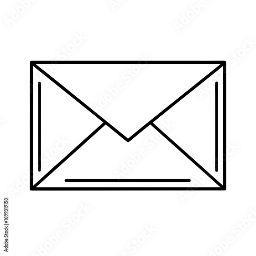 Email line art for web and graphic design on white background