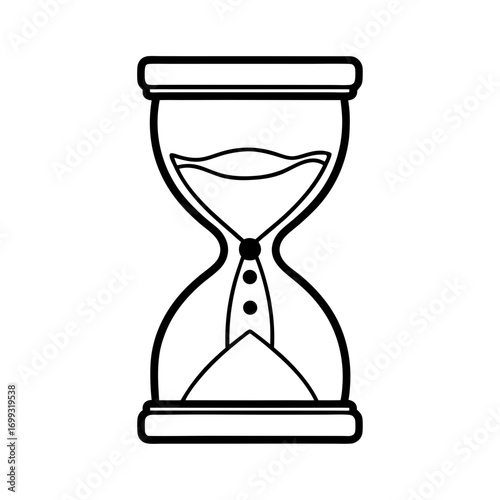 Hourglass line art for web and graphic design on white background