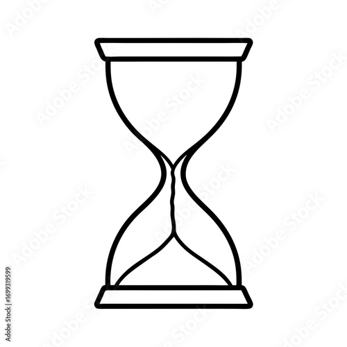 Hourglass line art for web and graphic design on white background