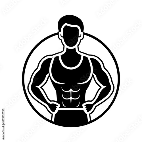 Personal Trainer line art for web and graphic design on white background