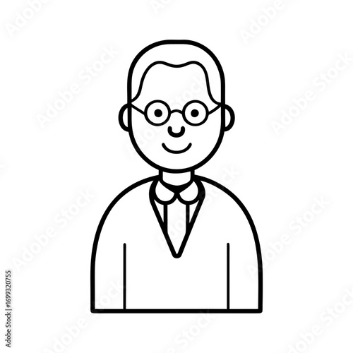 Psychiatrist line art for web and graphic design on white background