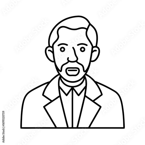Psychiatrist line art for web and graphic design on white background