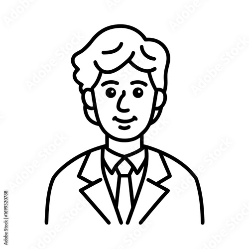 Psychiatrist line art for web and graphic design on white background