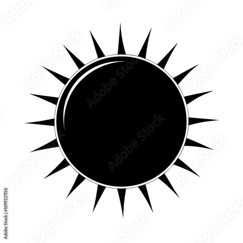 Solar Eclipse line art for web and graphic design on white background