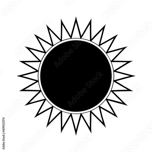 Solar Eclipse line art for web and graphic design on white background