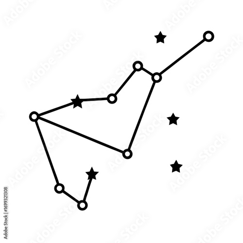 Star Constellation line art for web and graphic design on white background