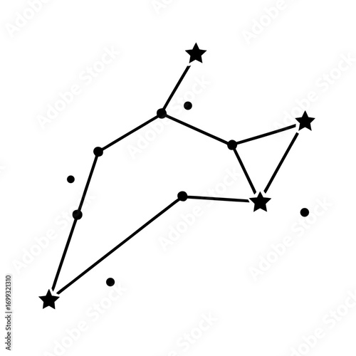 Star Constellation line art for web and graphic design on white background
