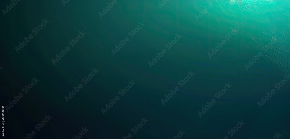 Obraz premium An abstract image depicting a gradient of teal and dark green, suggesting depth and underwater tranquility. The top shows lighter, brighter shades fading into deep, dark tones below