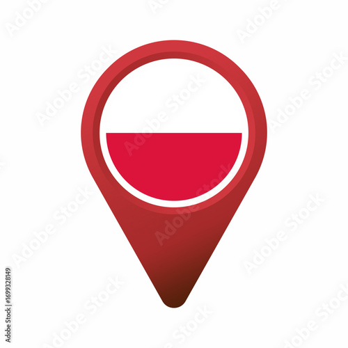 Free Download Map pin icon with Poland flag isolated on white background flat illustration - GFXLoad