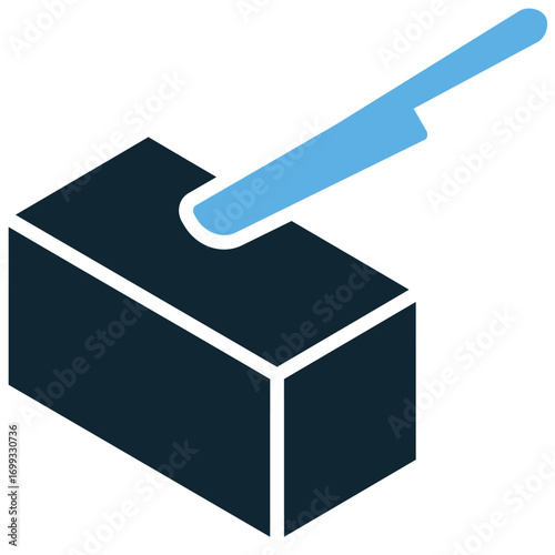 Butter icon vector. Ideal for dairy, baking, and cooking themes. A simple, clear symbol representing a common food ingredient used for cooking and spreading.