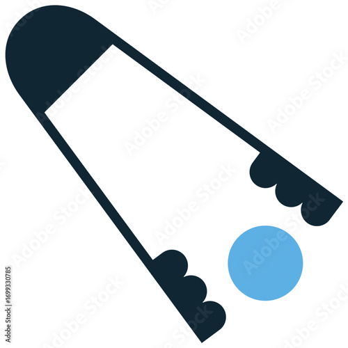 Kitchen tongs icon vector. Ideal for cooking, grilling, and food preparation themes. A simple, clear symbol representing a common kitchen tool used for grabbing and serving food.