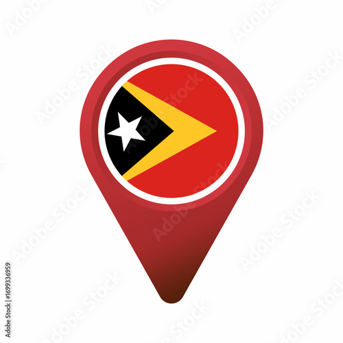 Free Download TimorLeste flag in a red map pointer flat illustration - GFXLoad