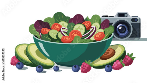 Fresh vibrant salad with delicious ingredients.