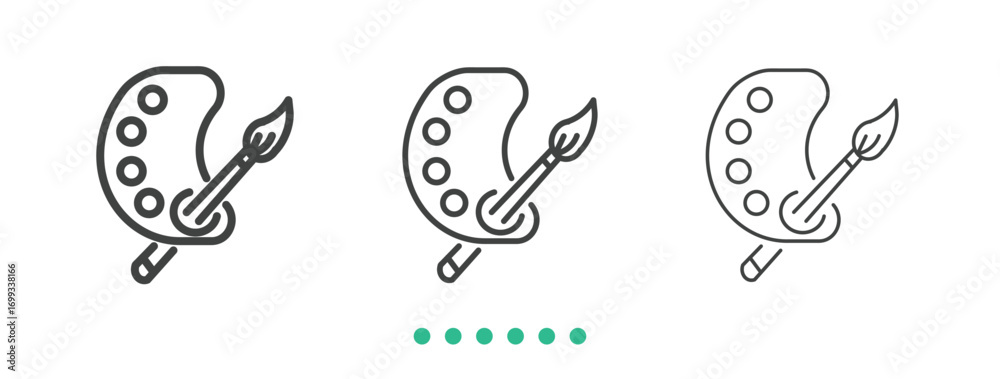Fototapeta premium Painting palette icon. Thin line icon vector