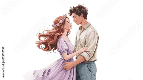 A tender moment shared by a loving couple, showcasing their affection.