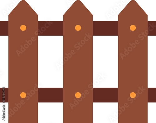 Wooden Fence Icon set. Classic Garden Fencing Symbol. Simple Wooden Fence cassic picket fence that embodies simplicity and security its clean lines and rustic charm.collection of Garden fence wooden.