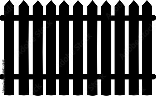 Wooden Fence Icon set. Classic Garden Fencing Symbol. Simple Wooden Fence cassic picket fence that embodies simplicity and security its clean lines and rustic charm.collection of Garden fence wooden.