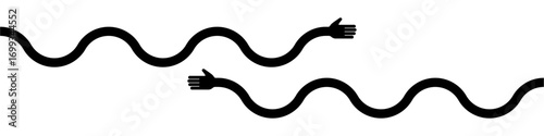 Arm waving vector. Perfect for greetings, farewells, and communication. A versatile icon for illustrating welcoming gestures, social interactions, and friendly connections.
