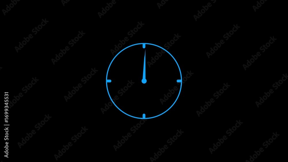 Clock Arrow rotating counterclockwise, Clock Counting Down 24 Hour Day Fast Speed, Reverse clock UHD 4K Animation