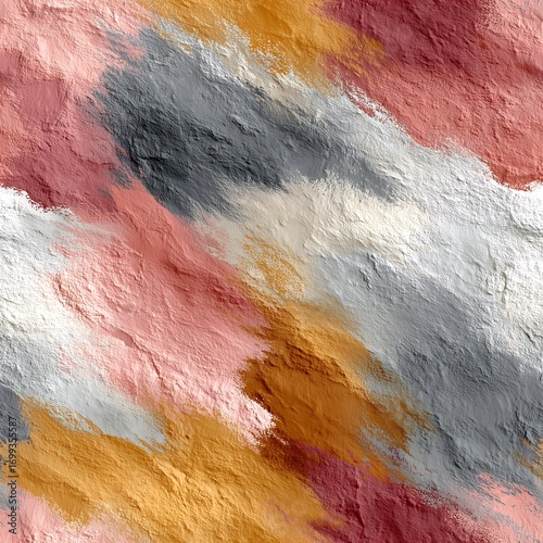 Diagonal paint brush strokes in warm gold red and gray tones