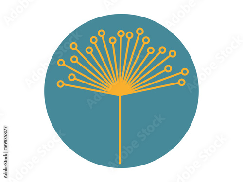 Dill Flower icon. Flower outline icon. Simple vector illustration in modern thin line style.