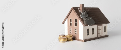 House model, key and coins ...
