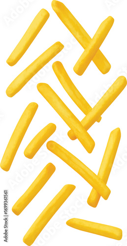 Potato fries isolated on white background