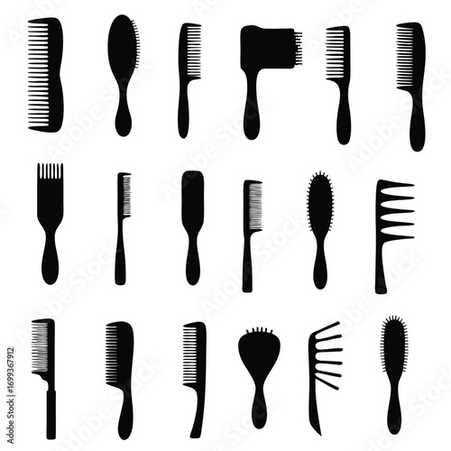 Hair Stylists Brushes Silhouette