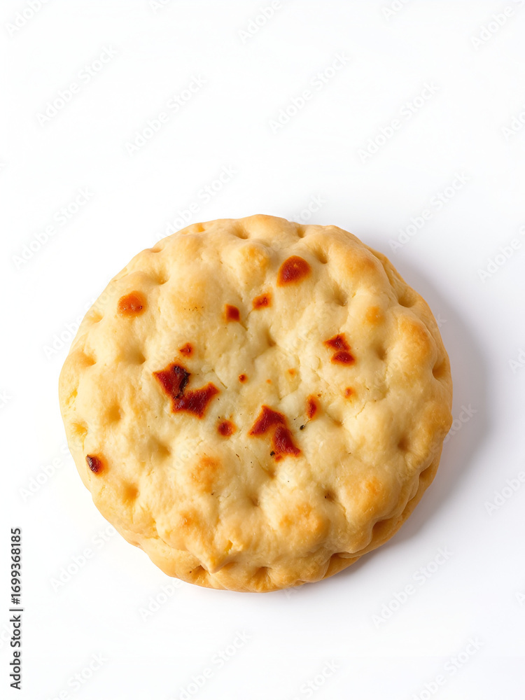 Fototapeta premium Bannock indigenous frybread isolated on white background