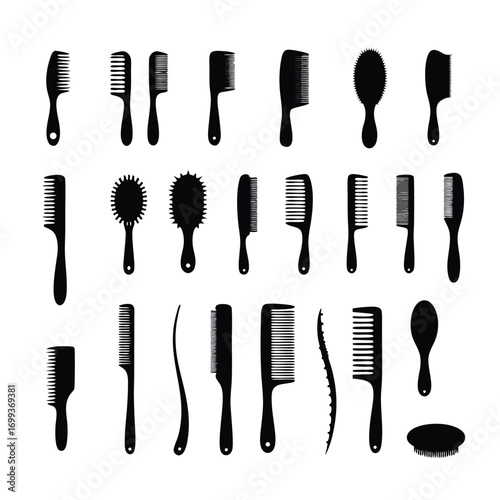 Hair Stylists Brushes Silhouette