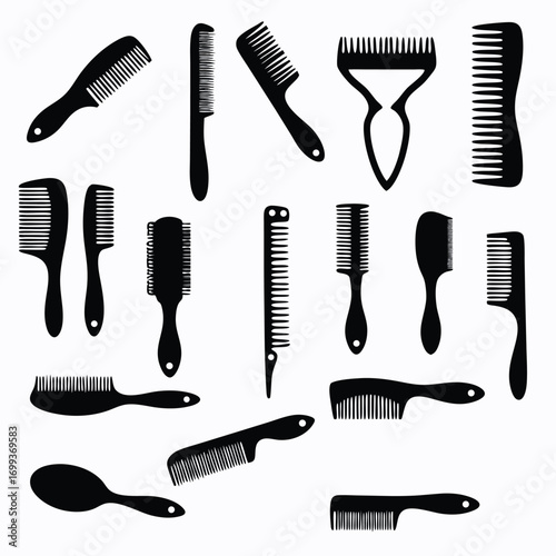 Hair Stylists Brushes Silhouette