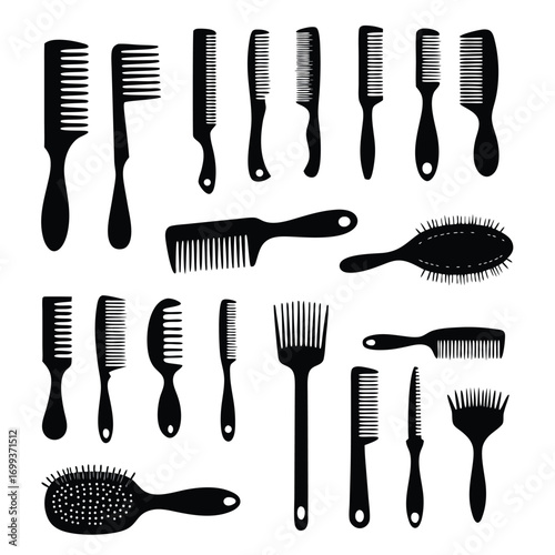 Hair Stylists Brushes Silhouette