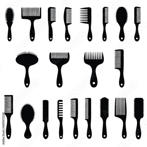 Hair Stylists Brushes Silhouette