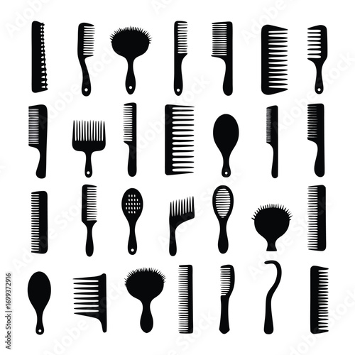 Hair Stylists Brushes Silhouette