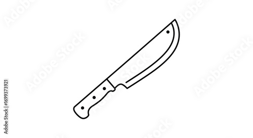 a simple line drawing of a curved knife