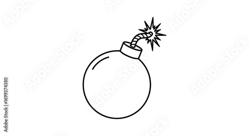 a simple line drawing of an old fashioned bomb