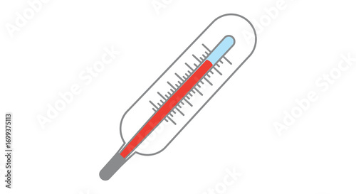 a simple illustration of a classic glass thermometer
