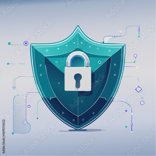 Cyber Security Shield Digital Protection and Data Privacy.