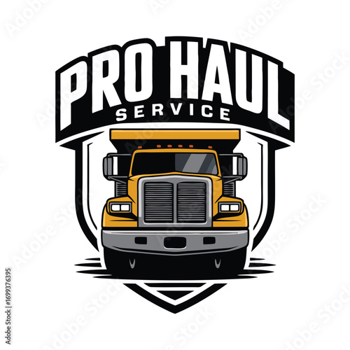 Dump Truck Logo Design Template for Trash Garbage Removal Business.