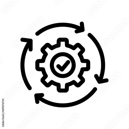 Agile Workflow Line Icon of DevOps Icon Set