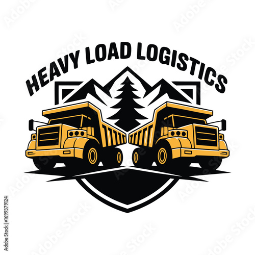 Dump Truck Logo Design Template for Trash Garbage Removal Business.