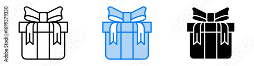 Gift icon set multiple style collection