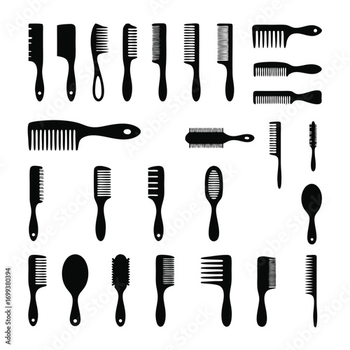 Hair Stylists Brushes Silhouette