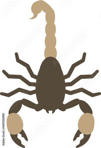 Simple Flat Scorpion Silhouette Deadly Arachnid Desert Animal Illustration