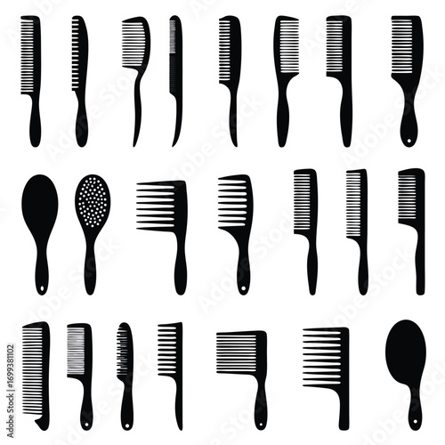 Hair Stylists Brushes Silhouette